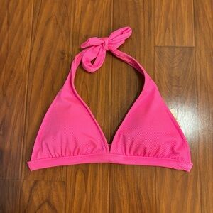 NWT Aerie Hot Pink Halter Bikini Top Womens Large